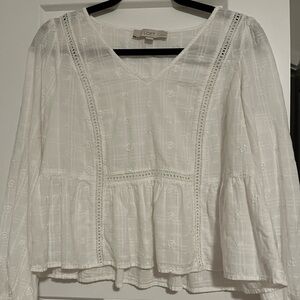 Loft White Blouse Medium Petite